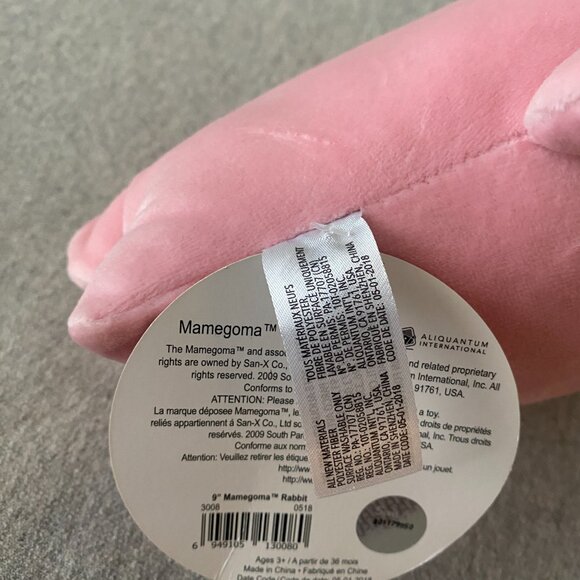 NWT San-X Mamegoma Seal in Pink Bunny Costume Plush Japan 10" 2018 - Picture 9 of 9